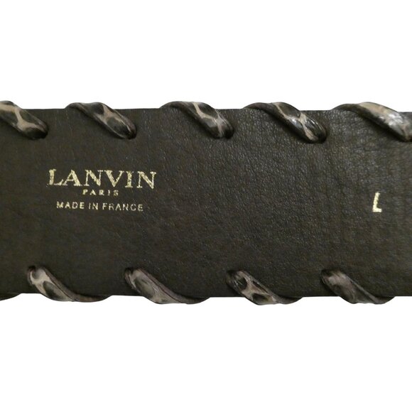 LANVIN Snake embossed leather belt sz L